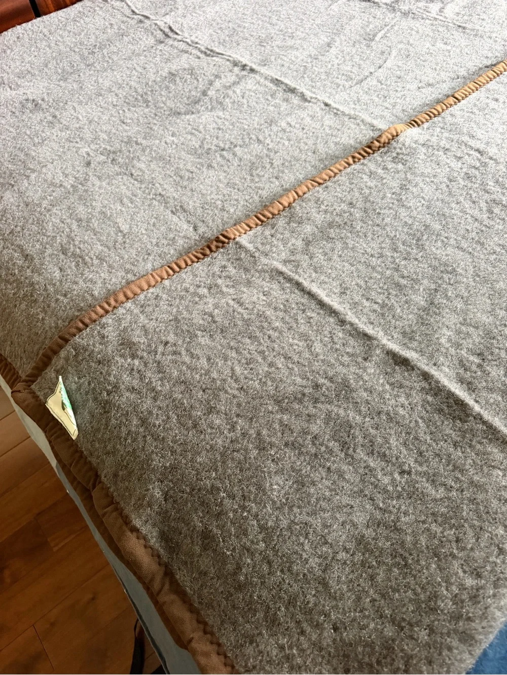 Ariston Athens Wool Blend Blanket Gray Minimalist Neutral 160x220cm NOS Vintage